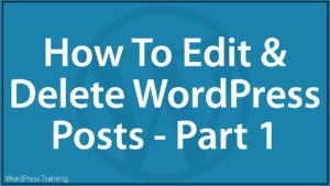 How To Edit And Delete WordPress Posts - Part 1